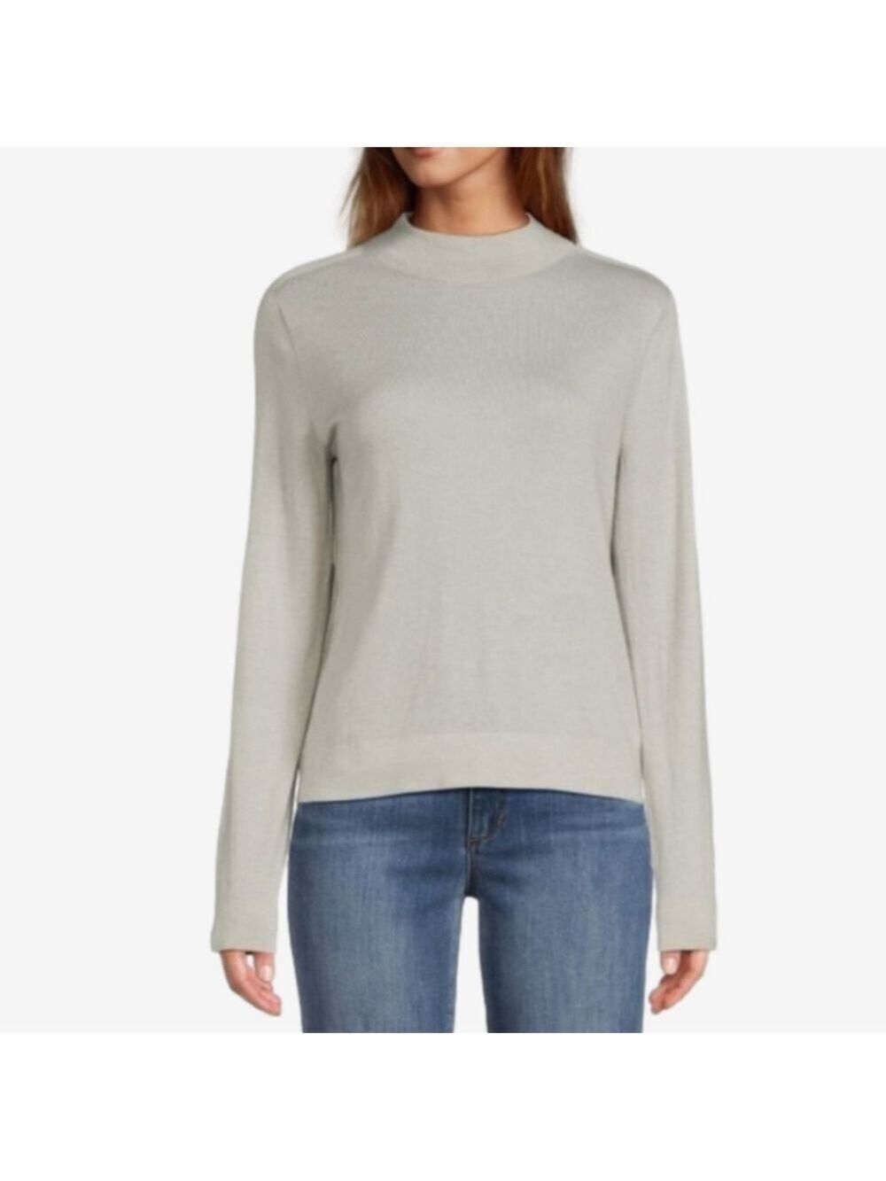 Vince Wool Cashmere Blend Mock Neck Sweater in Gray Size Large